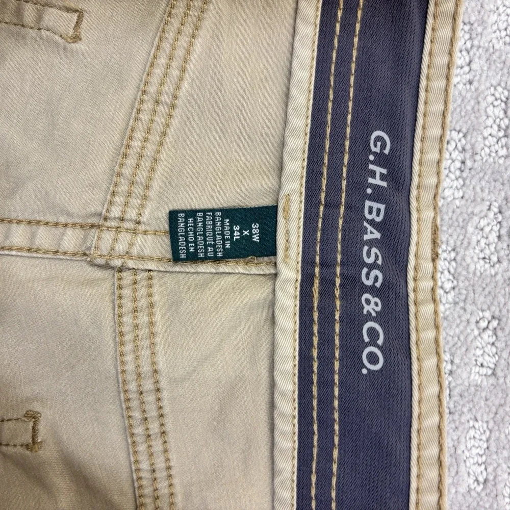 GH Bass & Co Pants Mens 38X34 Tan Groundwork Stretch Relaxed Fit Chino NWT